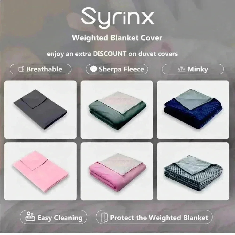 💤 Syrinx Gray Serpa Fleece Weighted Blanket and Storage Bag-Size 48x72, NWOT